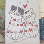 Cat Love Hearts Valentine's Day Card, thumbnail 3 of 7