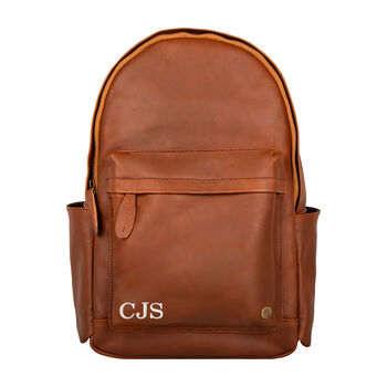 Personalised Brown Leather 16 Inch Macbook Backpack, 5 of 11