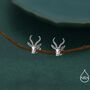 Sterling Silver Antelope / Deer Head Stud Earrings, thumbnail 5 of 12