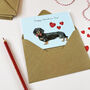 Black/Tan Sausage Dog Valentine's Day Card, thumbnail 2 of 2