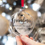Personalised Glass Remembrance Christmas Bauble, thumbnail 1 of 3