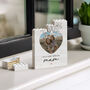 Personalised Heart Photo Block Keepsake With Daffodils, 'Very Special Mum' Mother's Day And Birthday Gift, thumbnail 6 of 12