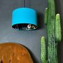 Midnight Blue Lemur Lampshades In Sky Blue Cotton, thumbnail 1 of 9