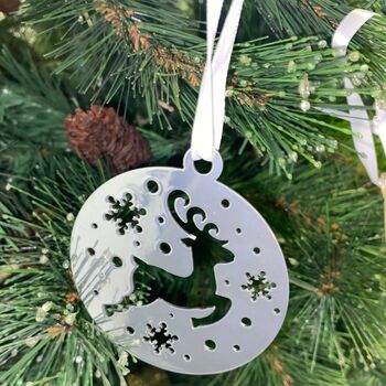 Laser Cut Christmas Bauble Set Of Six, 2 of 4