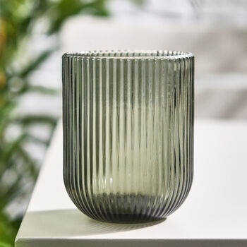 Palermo Set Of Four Grey Ribbed Tumblers, 3 of 7