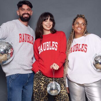 Unisex 'Baubles' Christmas Jumper Sweatshirt, 2 of 12