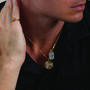 Dog Tag Necklace And Mixed Cz In 18 K Gold Plated Vermeil, thumbnail 7 of 9