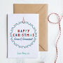 Personalised Grandparent's Christmas Card With Garland, thumbnail 1 of 3