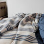 Extra Large Beige And Navy Check Wool Throw, thumbnail 3 of 3