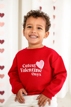 'Cutest Valentine' Personalised Embroidered Sweatshirt Jumper, 3 of 7