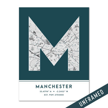 Manchester City Map Wall Art Print, 8 of 9