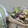 Seasonal Fresh Flowers In Coffee Sack Wrap, thumbnail 6 of 8