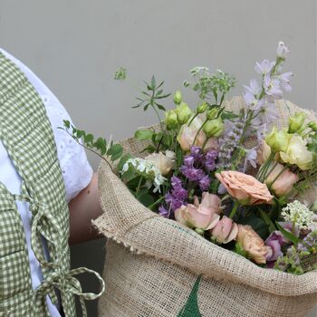 Seasonal Fresh Flowers In Coffee Sack Wrap, 6 of 8