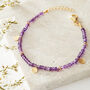 Amethyst Beaded Gold Plated Silver Friendship Bracelet, thumbnail 1 of 9
