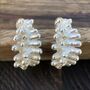 Sea Anemone Chunky Eco Sterling Silver Earrings, thumbnail 1 of 5