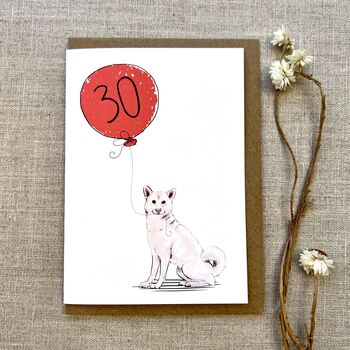 Personalised Shiba Inu Dog Birthday Card, 4 of 6