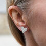 Sterling Silver Textured Heart Studs, thumbnail 2 of 3