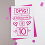 Omg Personalised Age Birthday Card, thumbnail 3 of 3