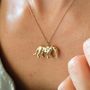 Personalised Lioness Mother And Baby Necklace, thumbnail 1 of 12