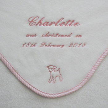 Personalised Embroidered Christening Blanket, 3 of 3