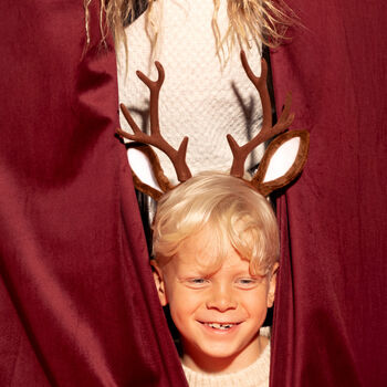 Festive Brown Reindeer Headband For Christmas Fun Child Adult, 3 of 4