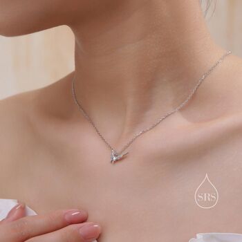 Extra Tiny Pheasant Pendant Necklace In Sterling Silver, 2 of 12