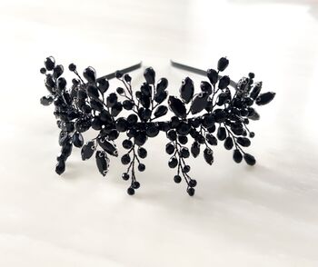 Black Crystal Bridal Headpiece, 4 of 6