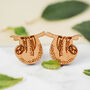 Wooden Sloth Stud Earrings, thumbnail 1 of 4