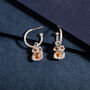 Real Citrine And Recycled Silver Hoop Earrings, thumbnail 2 of 5
