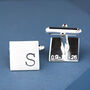 Sterling Silver Initial Cufflinks. Personalised Graduation Cufflinks, thumbnail 1 of 12