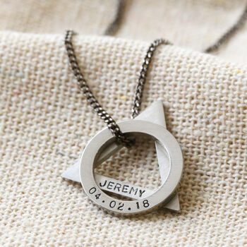 Men's Personalised Double Geometric Pendant Necklace, 4 of 8
