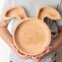 Personalised Wooden Rabbit Plate Made In Britain, thumbnail 3 of 7
