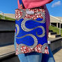 Blue Reusable Cotton Shoulder Strap Summer Tote Bag, thumbnail 1 of 4