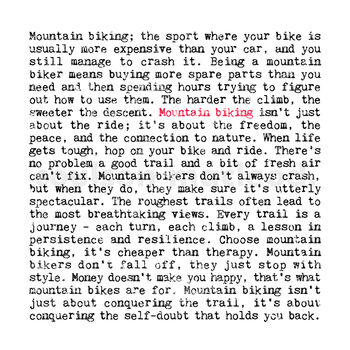 Mountain Biking Quotes Gift Print, 2 of 8