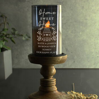 Personalised Home Sweet Home Glass LED Candle, 3 of 4