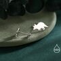 Tricerotops Dinosaur Stud Earrings In Sterling Silver, thumbnail 10 of 11