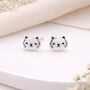Sterling Silver Cat Stud Earrings – 8mm, thumbnail 4 of 8