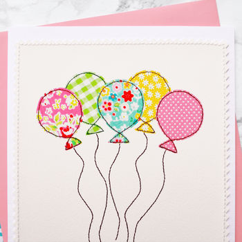 'Balloons' Handmade Girls First Birthday Card, 2 of 4