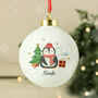 Personalised First Christmas Bauble Penguin Xmas Tree Ornament, thumbnail 3 of 5