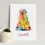 Personalised Watercolour Dog Yoga Print, thumbnail 1 of 12