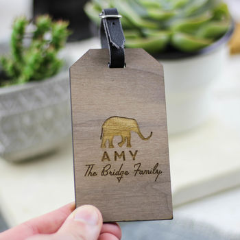 Personalised Elephant Family Luggage Tags Travel Gift, 2 of 4
