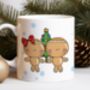 Personalised Whimsical Gingerbread Couple Sibling Christmas Gift Mug, thumbnail 1 of 2