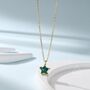 Sterling Silver Emerald Green Cz Star Pendant Necklace, thumbnail 1 of 11