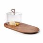 Cheese Board In Solid Walnut Wood With Glass Cover, thumbnail 2 of 2