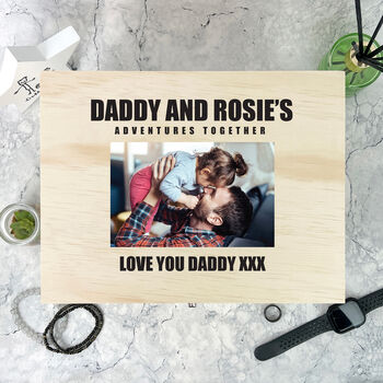 Personalised Bold Custom Text Pine Photo Memory Box Five Sizes 16cm | 20cm | 26cm | 30cm | 36cm, 2 of 9
