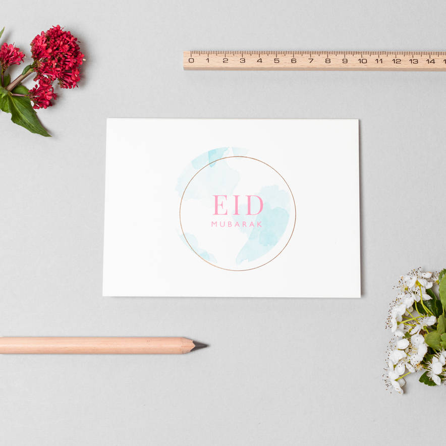 Celebration ‘Eid Mubarak’ Pastel Greeting Card, 1 of 2
