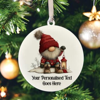 Personalised Christmas Gonk Gnome Hanging Bauble Decoration, 10 of 11