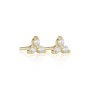 Sterling Silver Triangle Stud Earrings, thumbnail 2 of 5