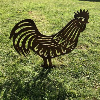 Rusty Rooster Garden Ornament, 2 of 2