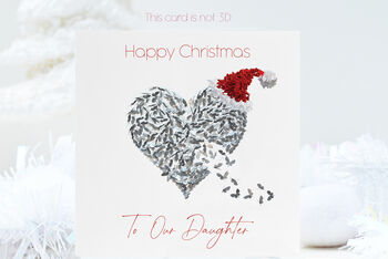 My Daughter Christmas Silver Butterfly Heart Card, Our/My Options, 2 of 12